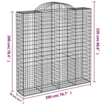 9 db íves horganyzott vas gabion kosár 200x50x200/220 cm 6