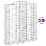 9 db íves horganyzott vas gabion kosár 200x50x220/240 cm 2