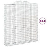 14 db íves horganyzott vas gabion kosár 200x50x220/240 cm 2