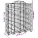 14 db íves horganyzott vas gabion kosár 200x50x220/240 cm 6