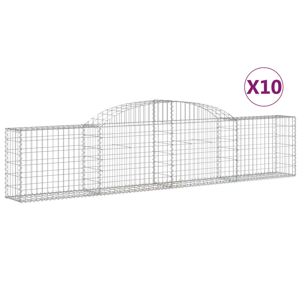 10 db íves horganyzott vas gabion kosár 300x30x60/80 cm 2