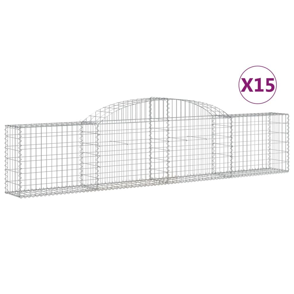 15 db íves horganyzott vas gabion kosár 300x30x60/80 cm 2