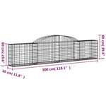 15 db íves horganyzott vas gabion kosár 300x30x60/80 cm 6