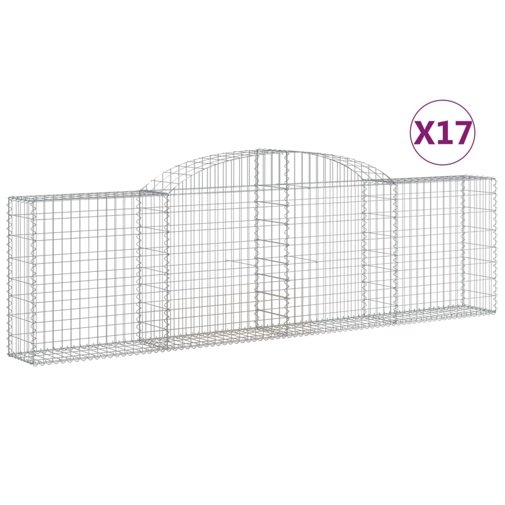 17 db íves horganyzott vas gabion kosár 300x30x80/100 cm 2