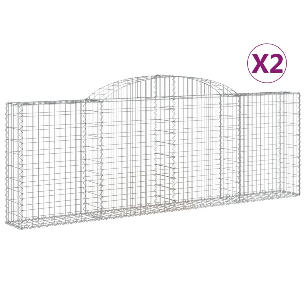 2 db íves horganyzott vas gabion kosár 300 x 30 x 100/120 cm 2