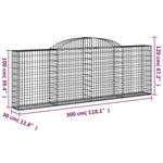 2 db íves horganyzott vas gabion kosár 300 x 30 x 100/120 cm 6