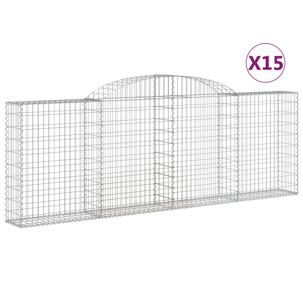 15 db íves horganyzott vas gabion kosár 300 x 30 x 100/120 cm 2