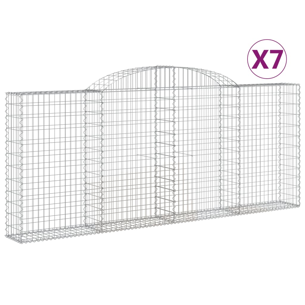 7 db íves horganyzott vas gabion kosár 300x30x120/140 cm 2