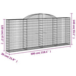 7 db íves horganyzott vas gabion kosár 300x30x120/140 cm 6