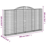 4 db íves horganyzott vas gabion kosár 300x30x160/180 cm 6