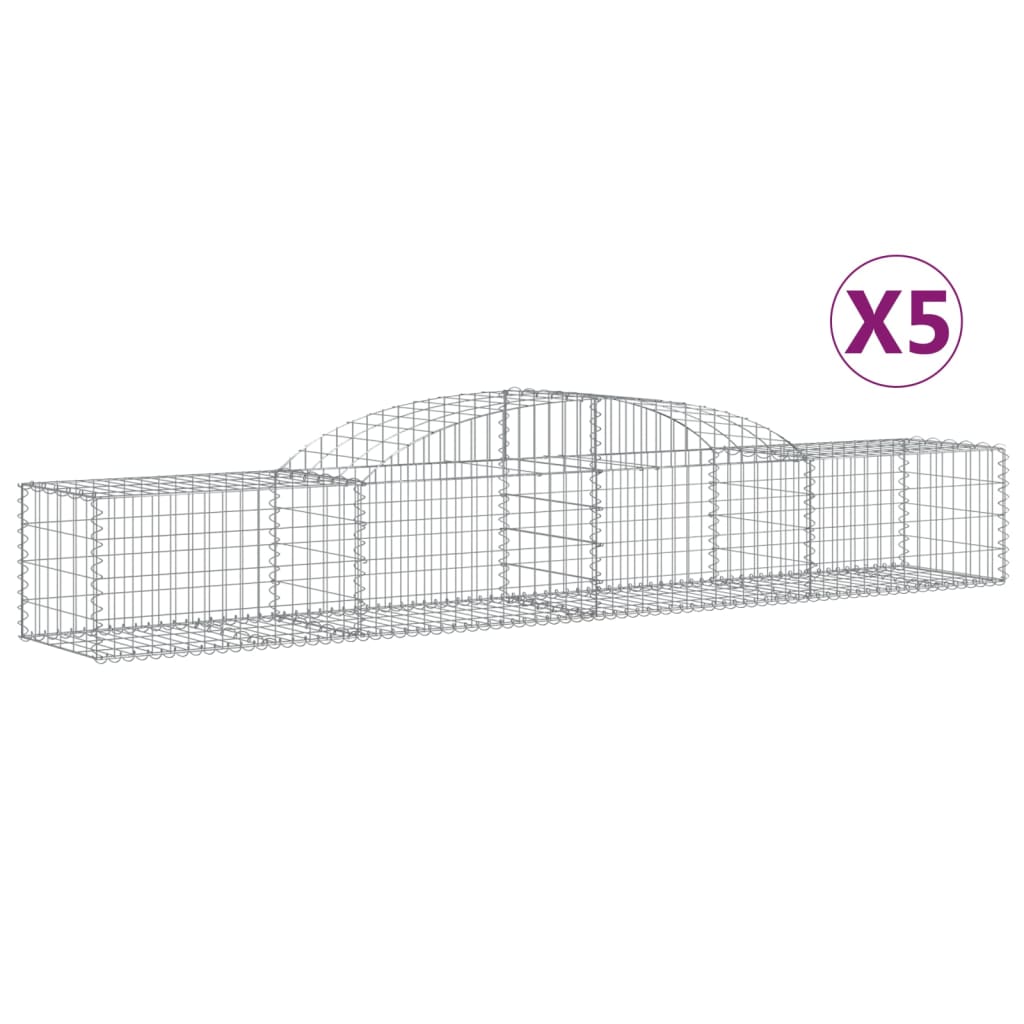 5 db íves horganyzott vas gabion kosár 300x50x40/60 cm 2