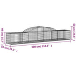 5 db íves horganyzott vas gabion kosár 300x50x40/60 cm 6
