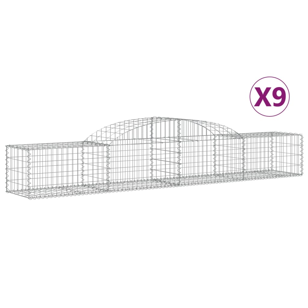 9 db íves horganyzott vas gabion kosár 300x50x40/60 cm 2