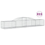 15 db íves horganyzott vas gabion kosár 300x50x40/60 cm 2