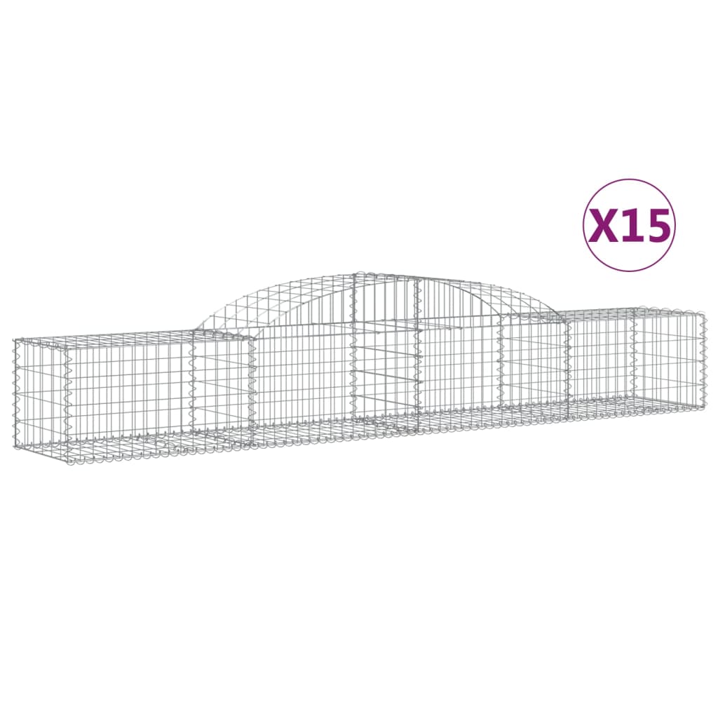 15 db íves horganyzott vas gabion kosár 300x50x40/60 cm 2