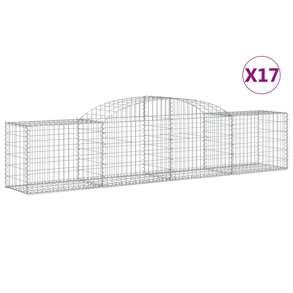 17 db íves horganyzott vas gabion kosár 300x50x60/80 cm 2