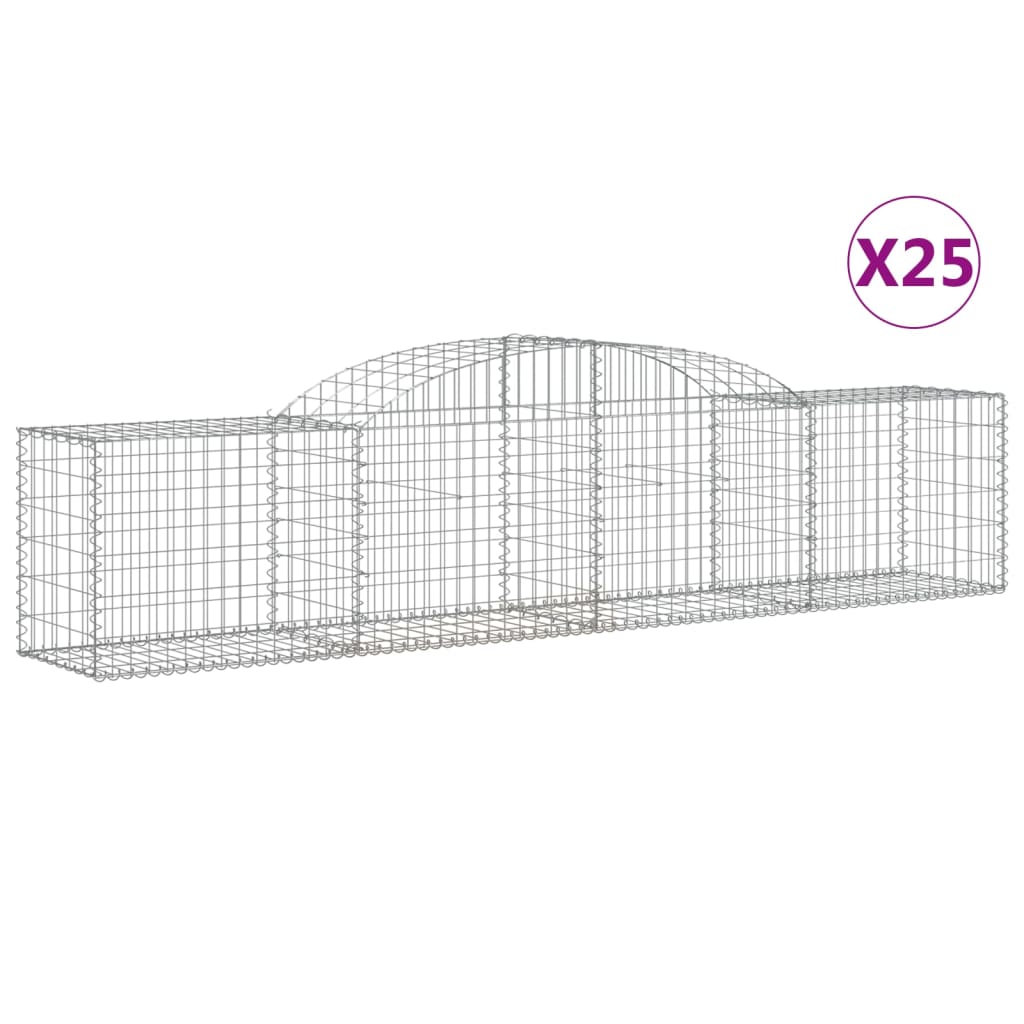 25 db íves horganyzott vas gabion kosár 300x50x60/80 cm 2