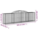 13 db íves horganyzott vas gabion kosár 300x50x80/100 cm 6