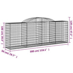 15 db íves horganyzott vas gabion kosár 300 x 50 x 100/120 cm 6