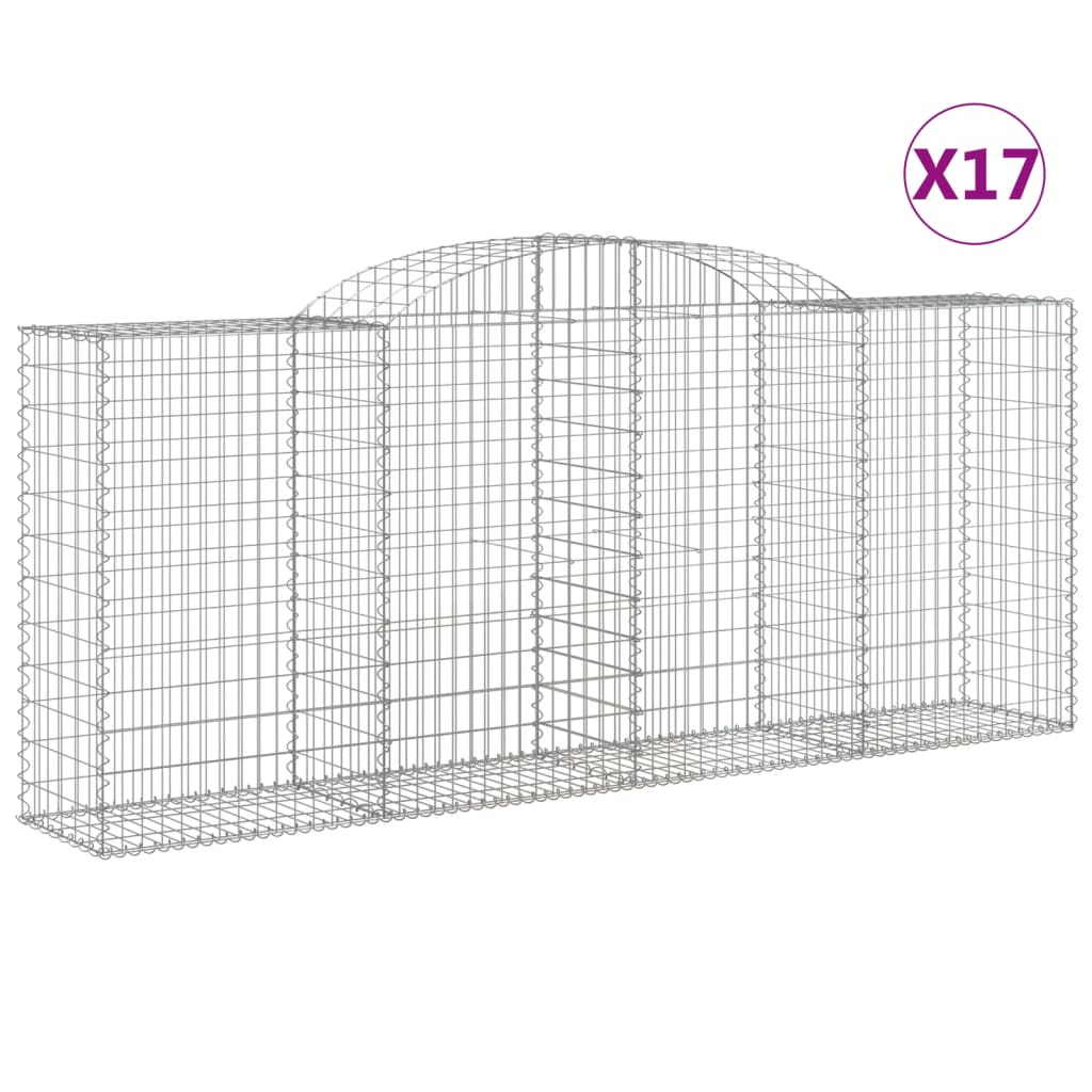 17 db íves horganyzott vas gabion kosár 300x50x120/140 cm 2