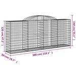 17 db íves horganyzott vas gabion kosár 300x50x120/140 cm 6