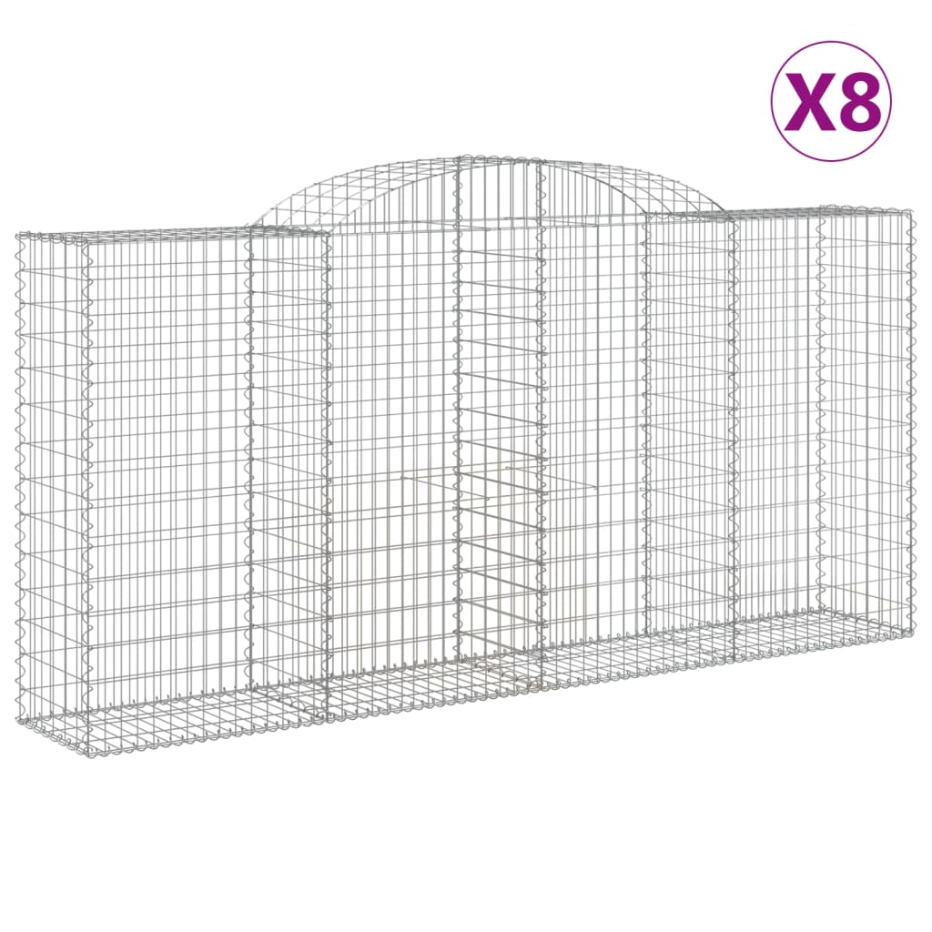 8 db íves horganyzott vas gabion kosár 300x50x140/160 cm 2