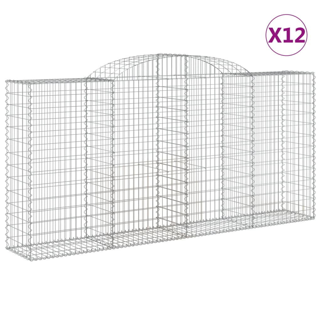 12 db íves horganyzott vas gabion kosár 300x50x140/160 cm 2