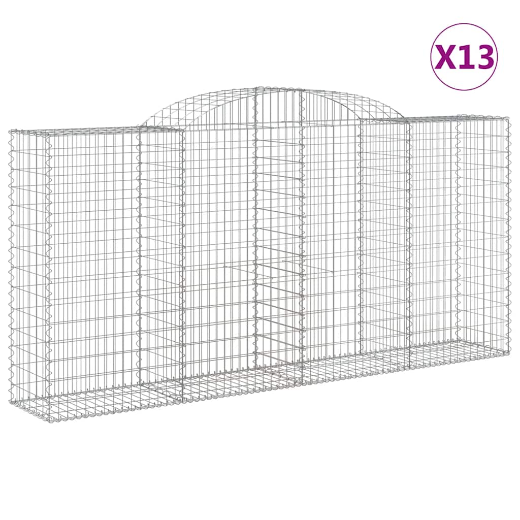 13 db íves horganyzott vas gabion kosár 300x50x140/160 cm 2