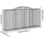 13 db íves horganyzott vas gabion kosár 300x50x140/160 cm 6