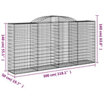 20 db íves horganyzott vas gabion kosár 300x50x140/160 cm 6