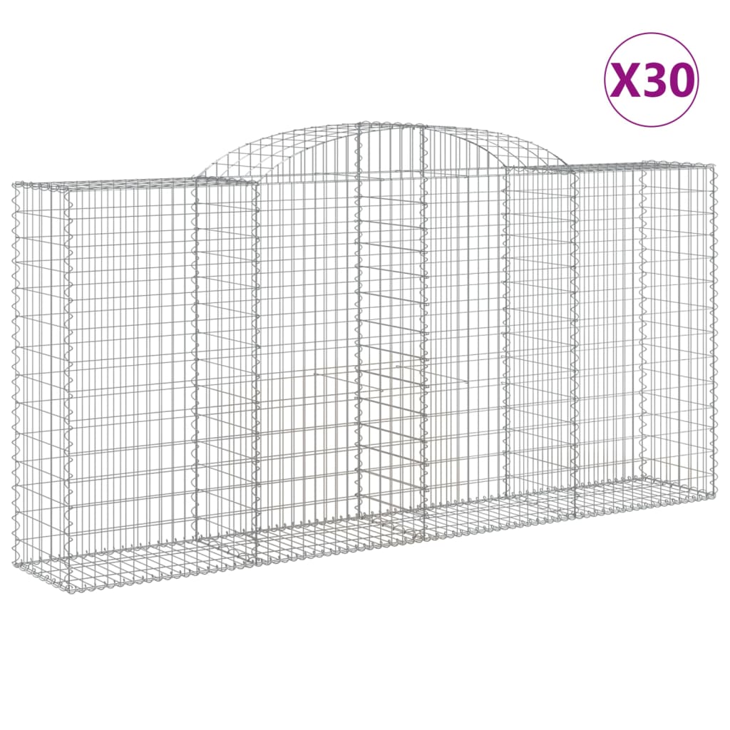 30 db íves horganyzott vas gabion kosár 300x50x140/160 cm 2