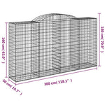 4 db íves horganyzott vas gabion kosár 300x50x160/180 cm 6