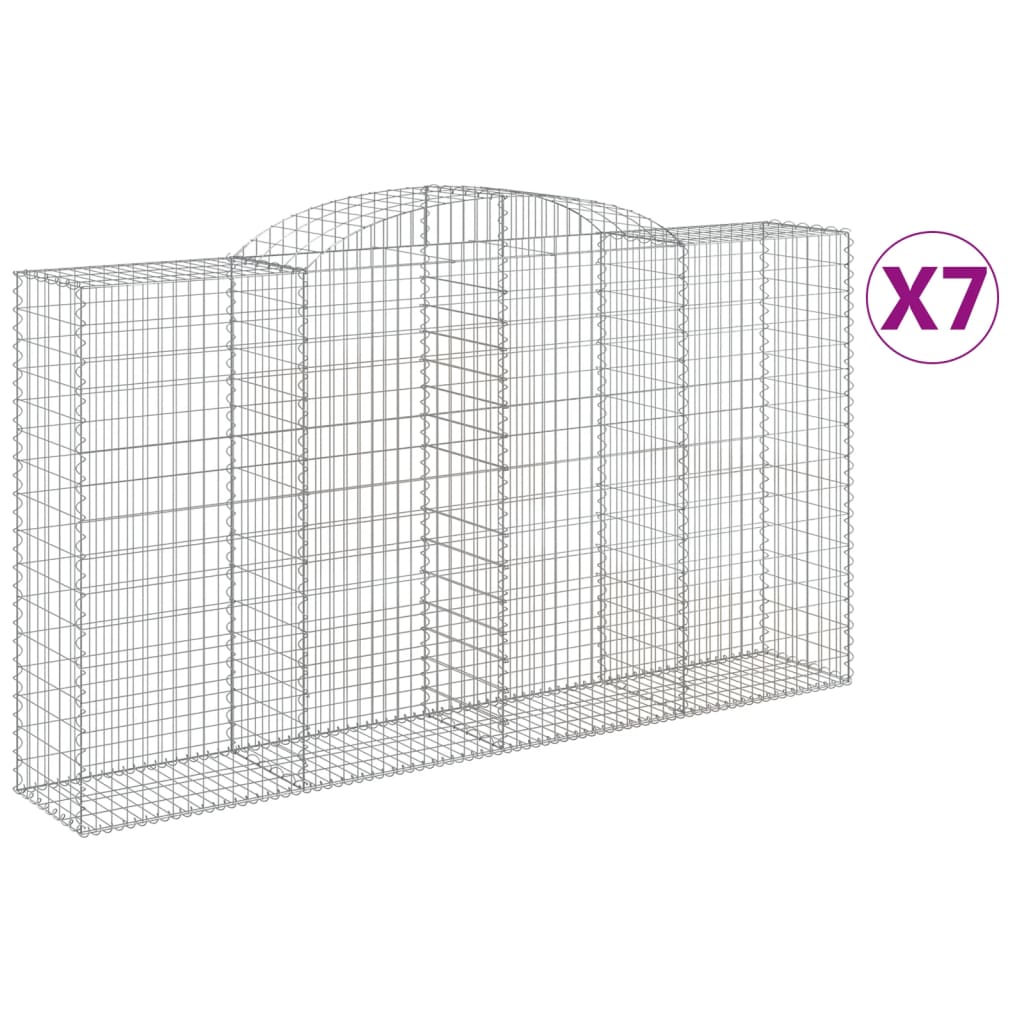 7 db íves horganyzott vas gabion kosár 300x50x160/180 cm 2