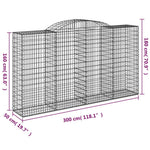 7 db íves horganyzott vas gabion kosár 300x50x160/180 cm 6