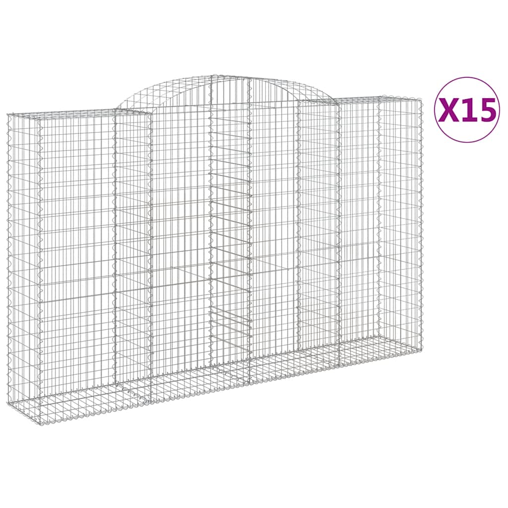 15 db íves horganyzott vas gabion kosár 300x50x180/200 cm 2