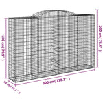 15 db íves horganyzott vas gabion kosár 300x50x180/200 cm 6