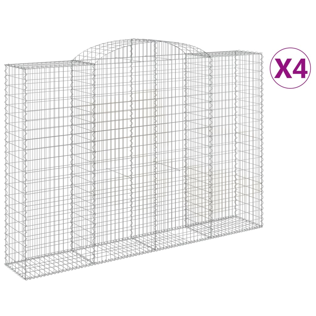 4 db íves horganyzott vas gabion kosár 300x50x200/220 cm 2