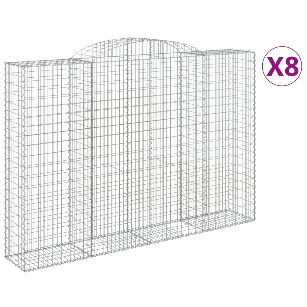 8 db íves horganyzott vas gabion kosár 300x50x200/220 cm 2