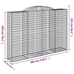 8 db íves horganyzott vas gabion kosár 300x50x200/220 cm 6