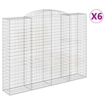 6 db íves horganyzott vas gabion kosár 300x50x220/240 cm 2