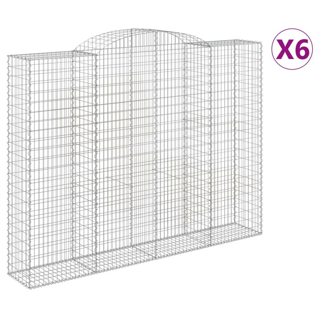 6 db íves horganyzott vas gabion kosár 300x50x220/240 cm 2