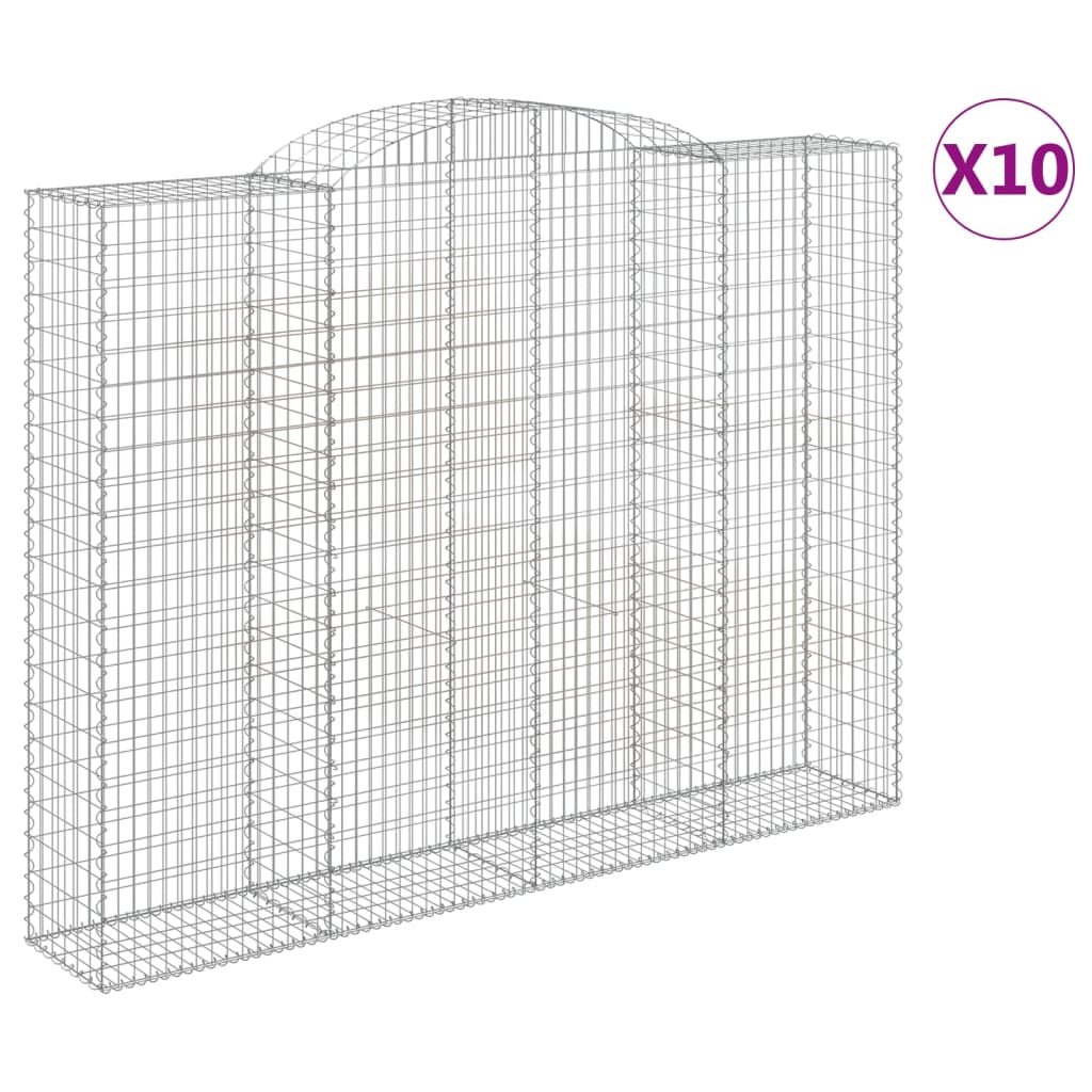 10 db íves horganyzott vas gabion kosár 300x50x220/240 cm 2