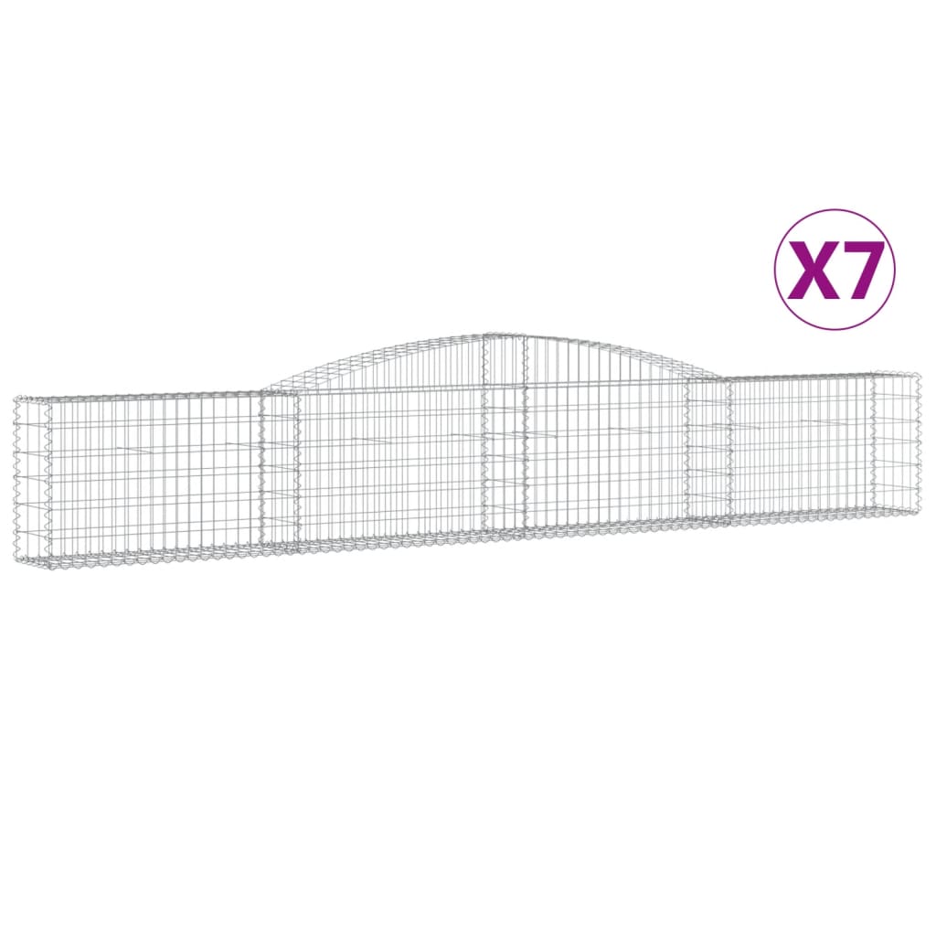 7 db íves horganyzott vas gabion kosár 400x30x60/80 cm 2