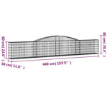 9 db íves horganyzott vas gabion kosár 400x30x60/80 cm 6