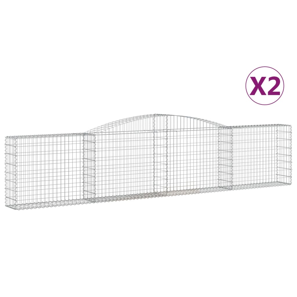 2 db íves horganyzott vas gabion kosár 400x30x80/100 cm 2