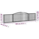 2 db íves horganyzott vas gabion kosár 400x30x80/100 cm 6
