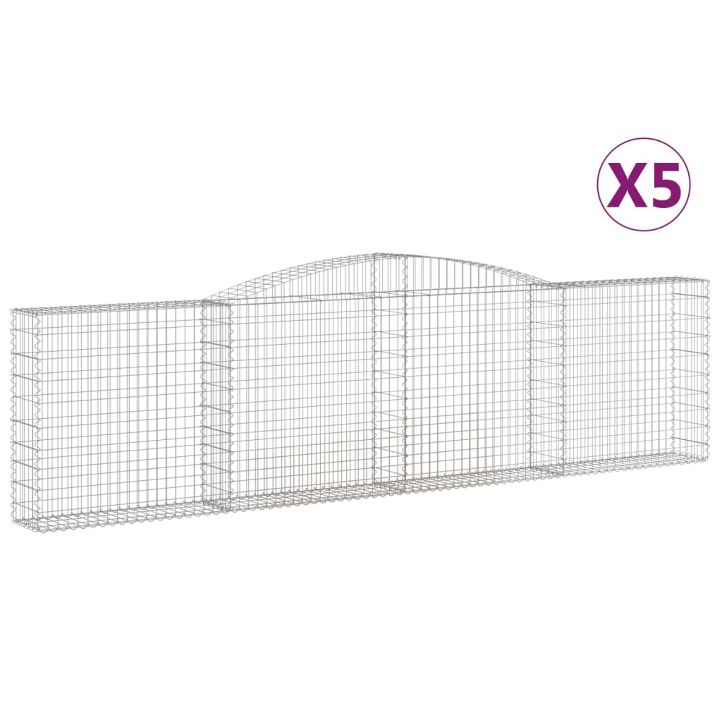 5 db íves horganyzott vas gabion kosár 400x30x100/120 cm 2
