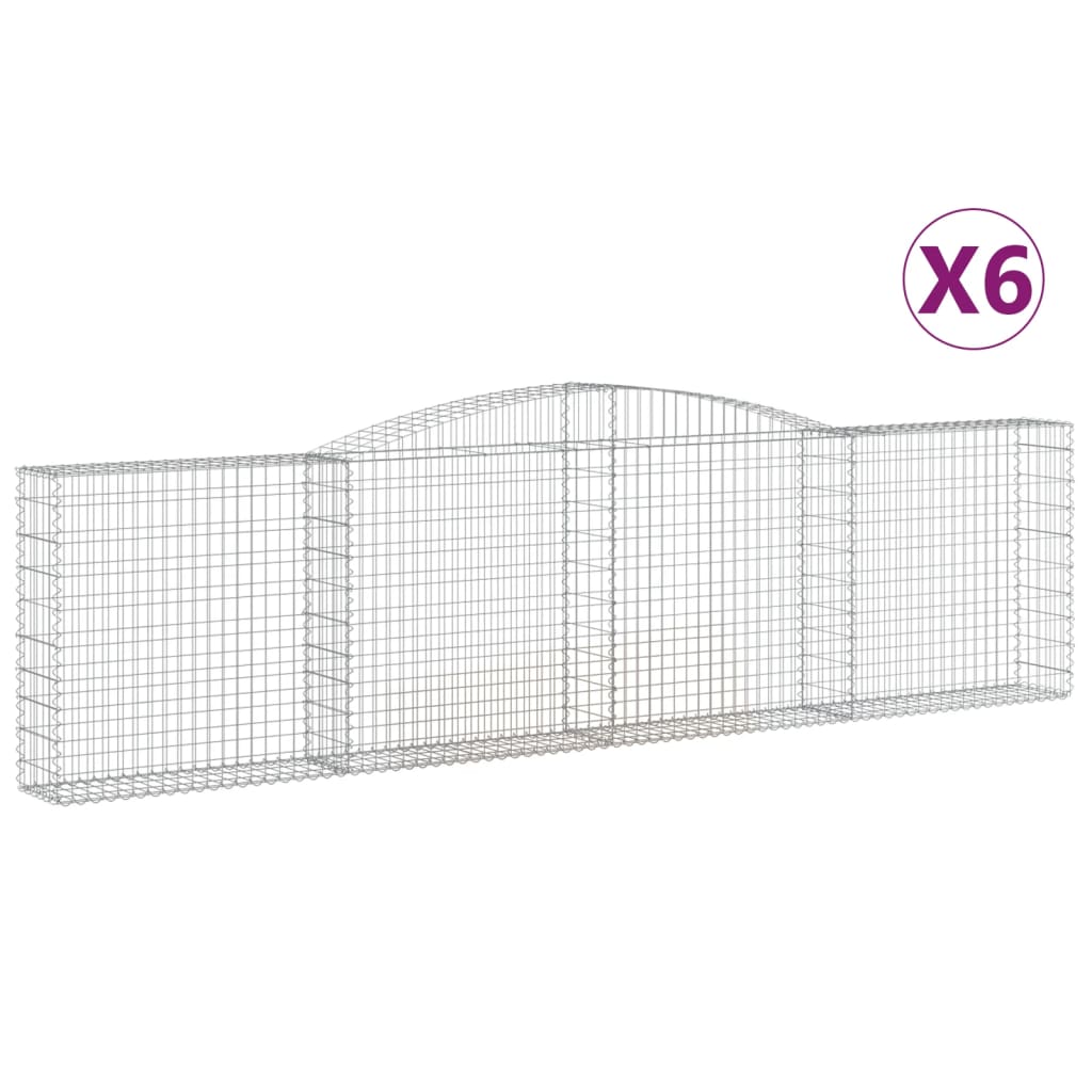 6 db íves horganyzott vas gabion kosár 400x30x100/120 cm 2