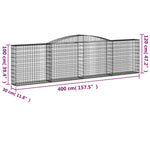 20 db íves horganyzott vas gabion kosár 400x30x100/120 cm 6