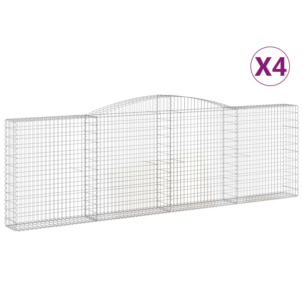 4 db íves horganyzott vas gabion kosár 400x30x120/140 cm 2